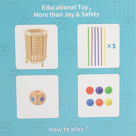 Wooden Kerplunk-Style Falling Wooden Balls Game