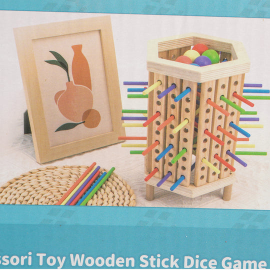 Wooden Kerplunk-Style Falling Wooden Balls Game