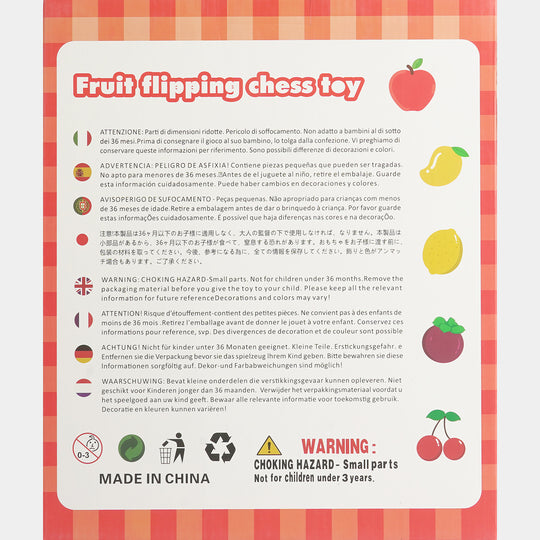 Educational Wooden Fruit Flipping Chess Memory Game for Kids