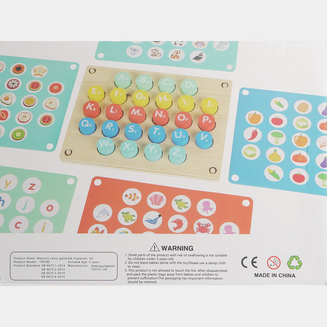 Educational Wooden Alphabet Memory Matching Game for Kids