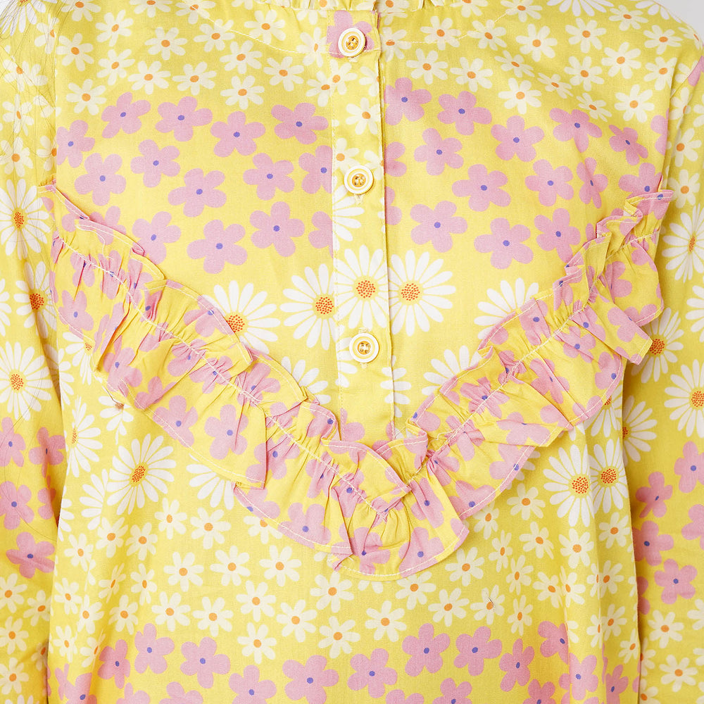 Girls Digital Print Casual Top - Multi