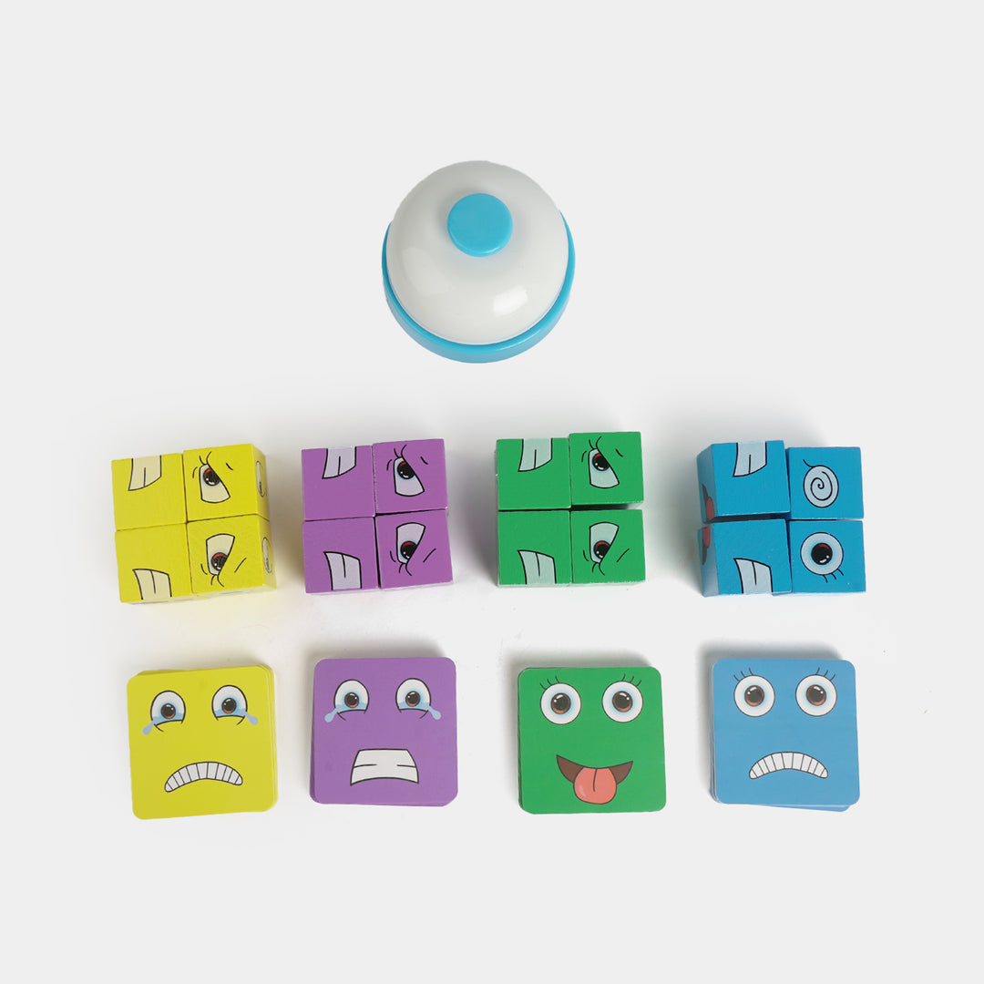 Face Changing Wooden Building Blocks Game for Kids