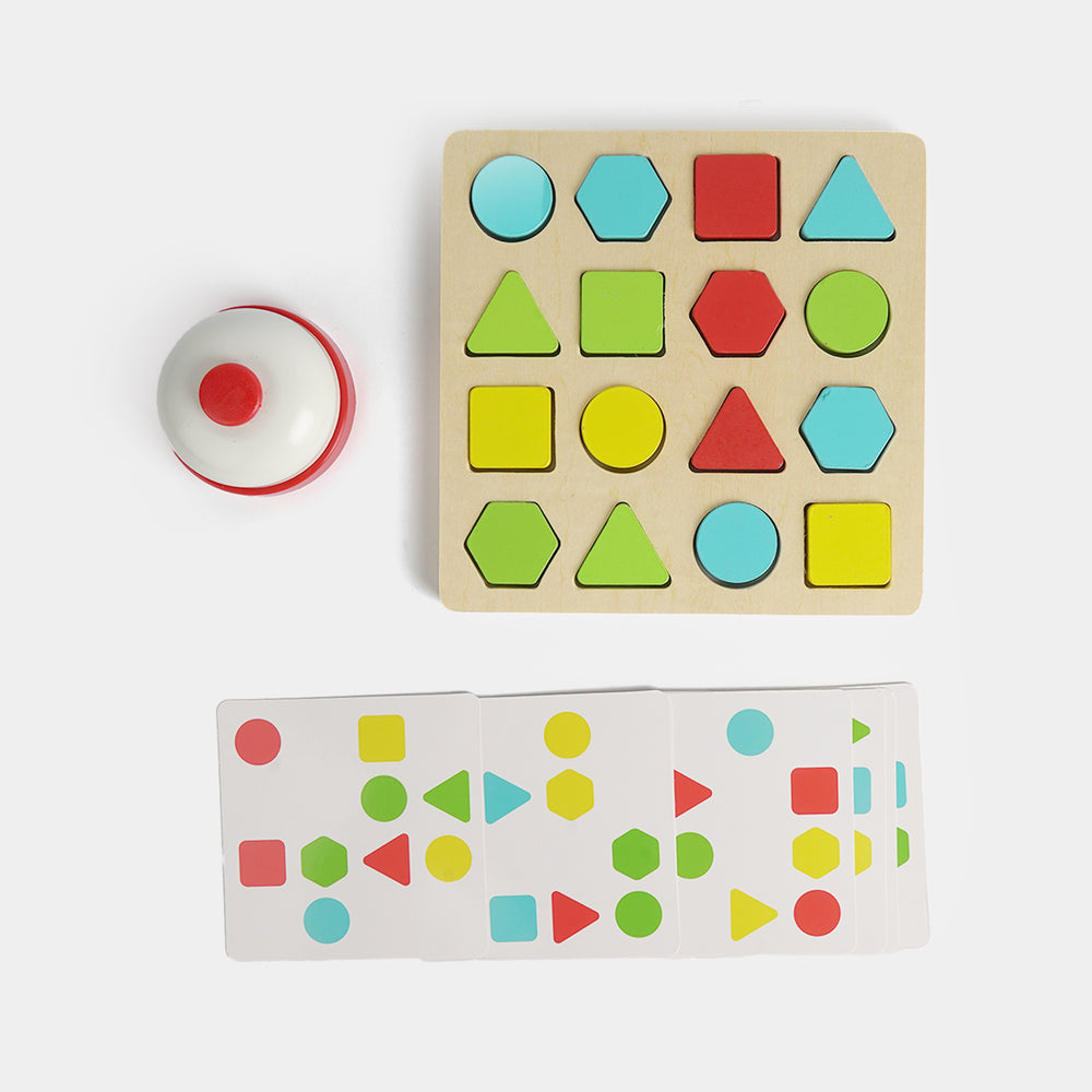 Wooden Geometric Shape Sorter Speed Battle Game for Kids