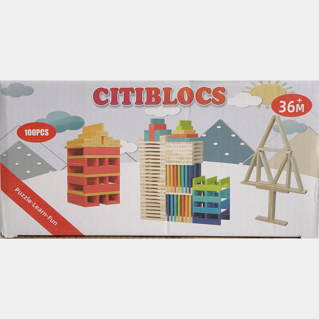 Wooden Construction & Architectural Building Blocks Set