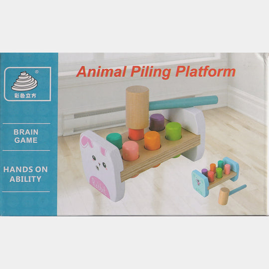 Wooden Animal Piling Platform Bench Set