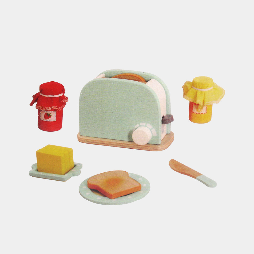 Montessori Wooden Pop-Up Toaster & Breakfast Toy Set