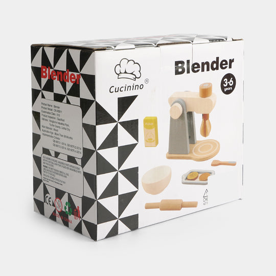 Kids Wooden Stand Mixer & Baking Toy Set for Pretend Play