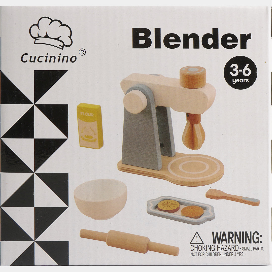 Kids Wooden Stand Mixer & Baking Toy Set for Pretend Play
