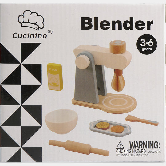 Kids Wooden Stand Mixer & Baking Toy Set for Pretend Play