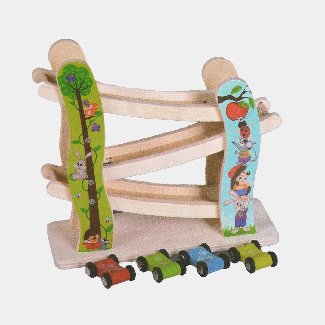 Wooden Car Ramp Racing Tower Skill Toy