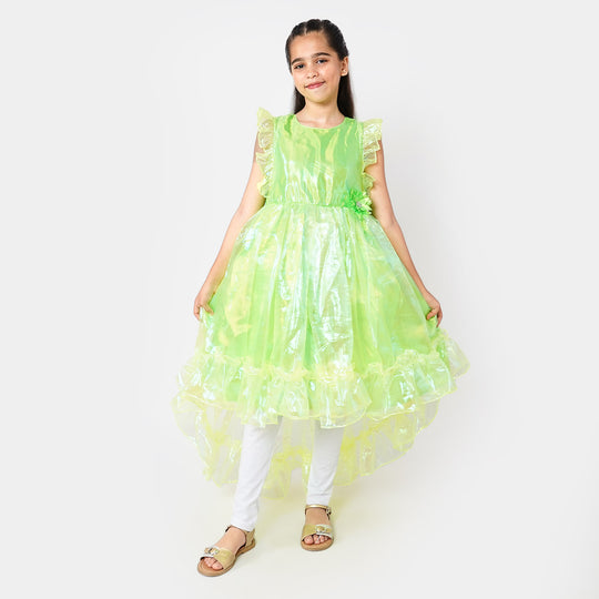 Girls Fancy Frock Neon Green - Neon Green