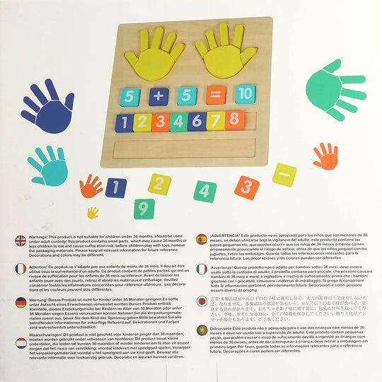 Wooden Hand & Finger Counting Math Learning Board for Kids