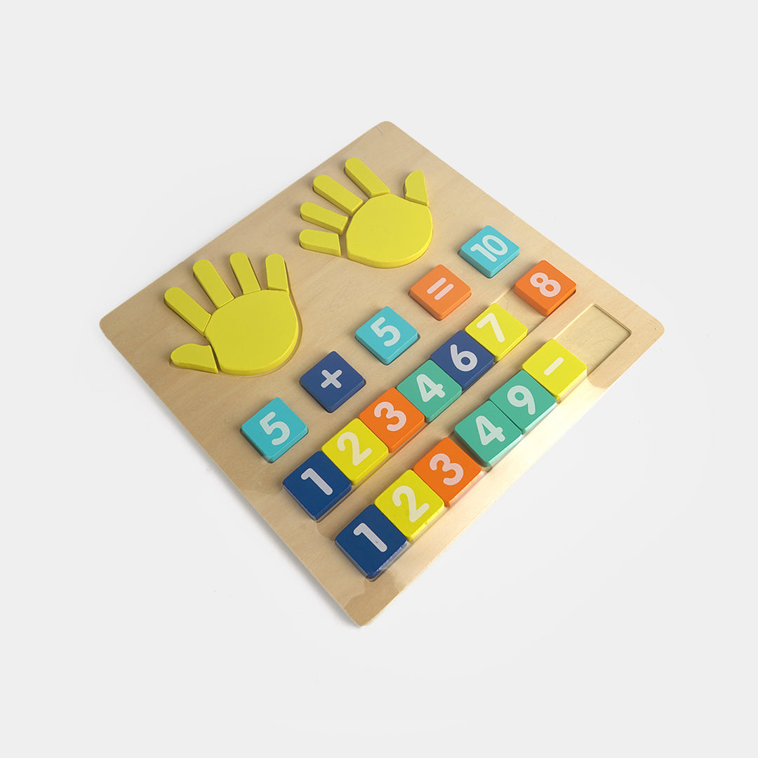 Wooden Hand & Finger Counting Math Learning Board for Kids
