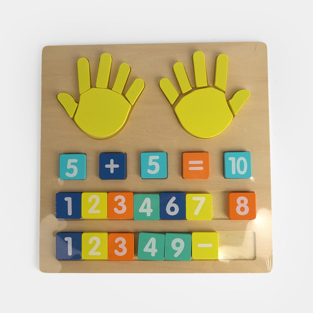 Wooden Hand & Finger Counting Math Learning Board for Kids