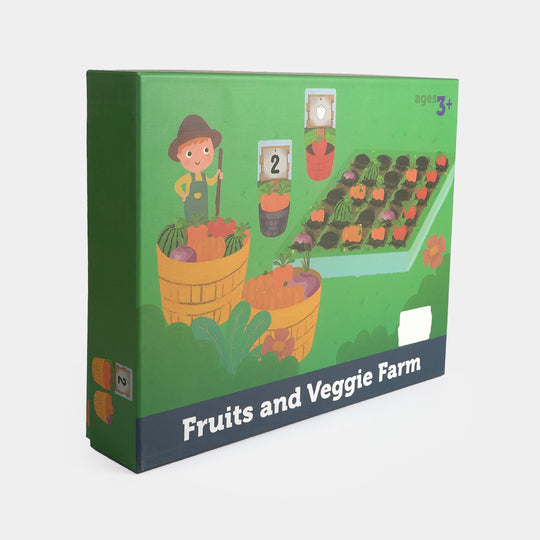 Color Matching Fruits & Veggie Farm Set – Educational Wooden Toy