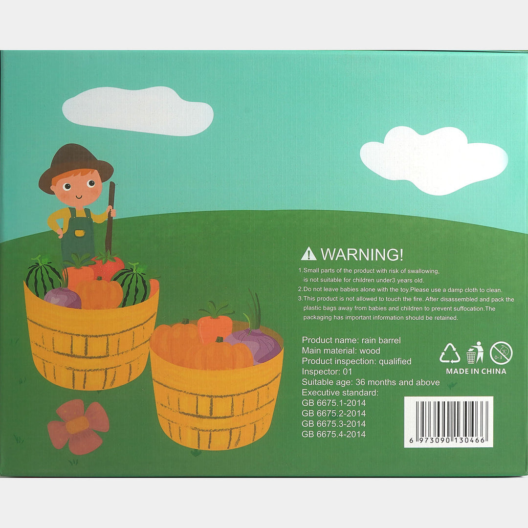 Color Matching Fruits & Veggie Farm Set – Educational Wooden Toy