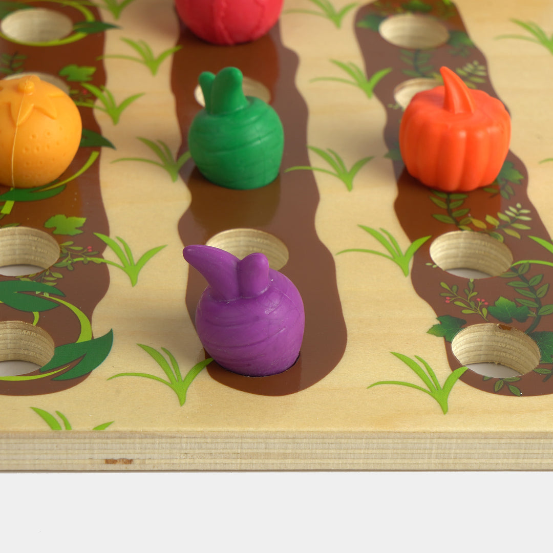 Color Matching Fruits & Veggie Farm Set – Educational Wooden Toy