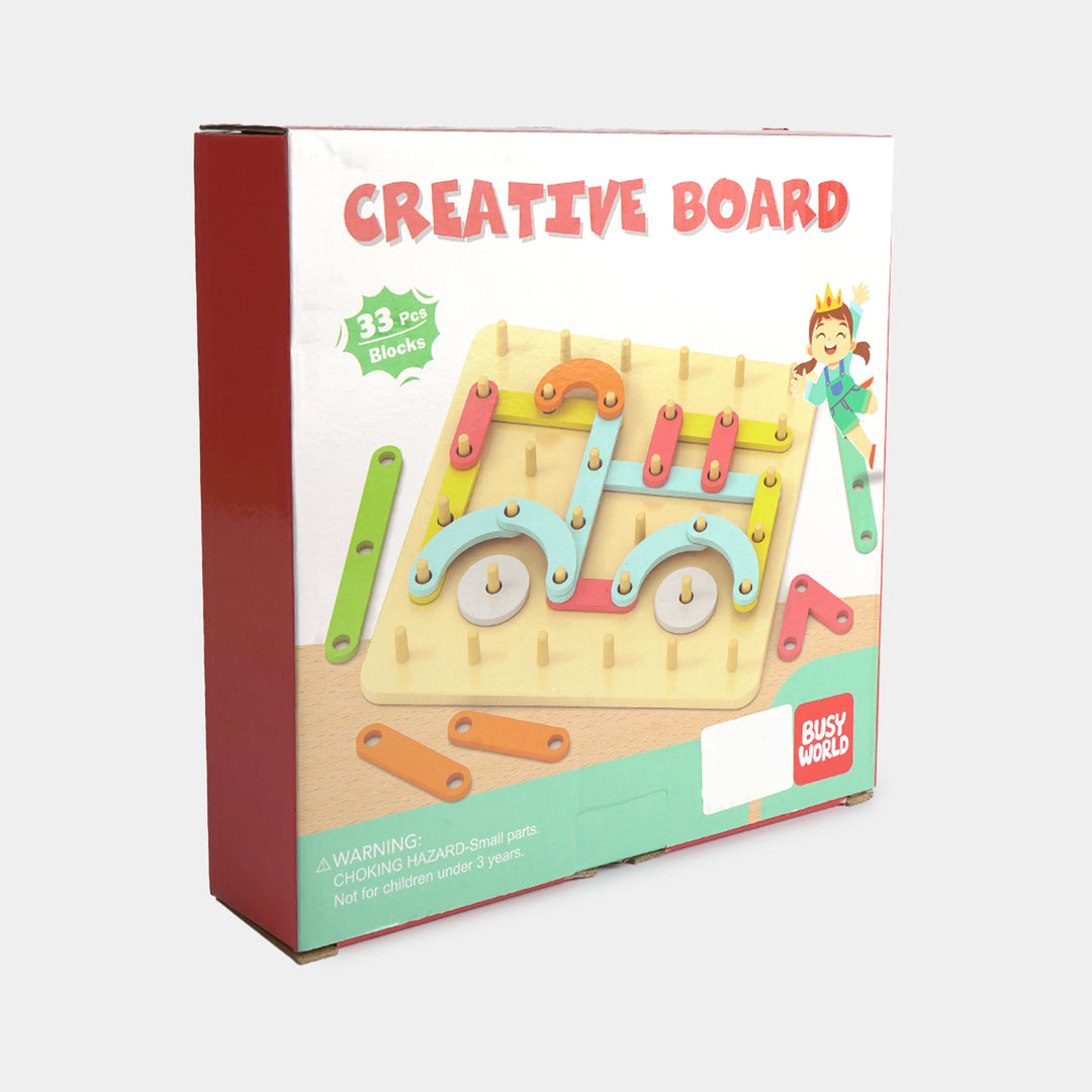Educational Montessori Wooden Peg Board & Shape Matching Toy