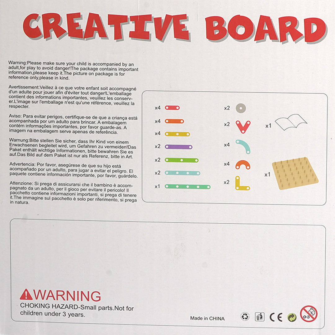 Educational Montessori Wooden Peg Board & Shape Matching Toy