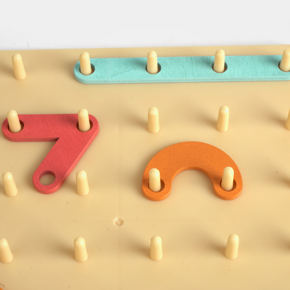 Educational Montessori Wooden Peg Board & Shape Matching Toy
