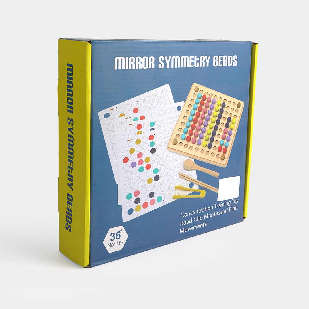 Montessori Wooden Mirror Symmetry Beads Board Game