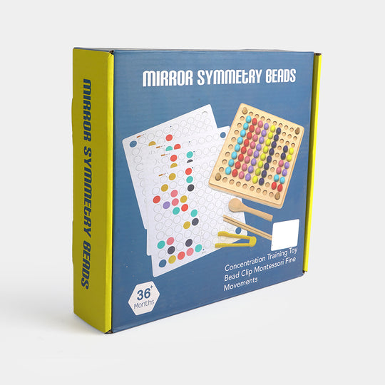 Montessori Wooden Mirror Symmetry Beads Board Game