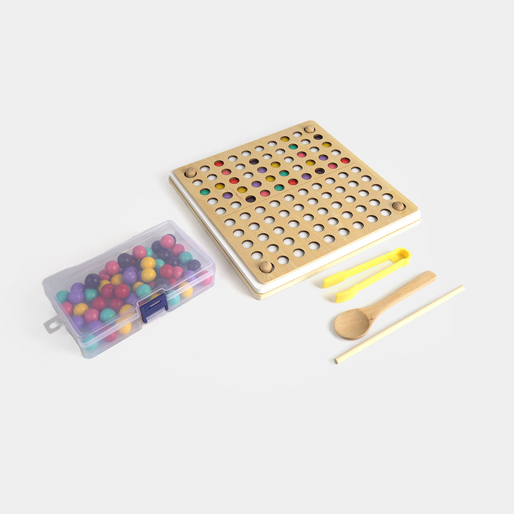 Montessori Wooden Mirror Symmetry Beads Board Game