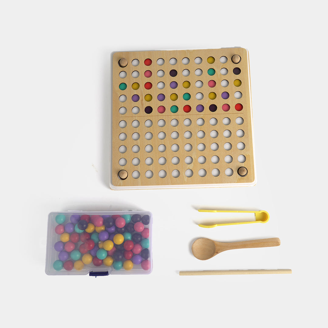 Montessori Wooden Mirror Symmetry Beads Board Game