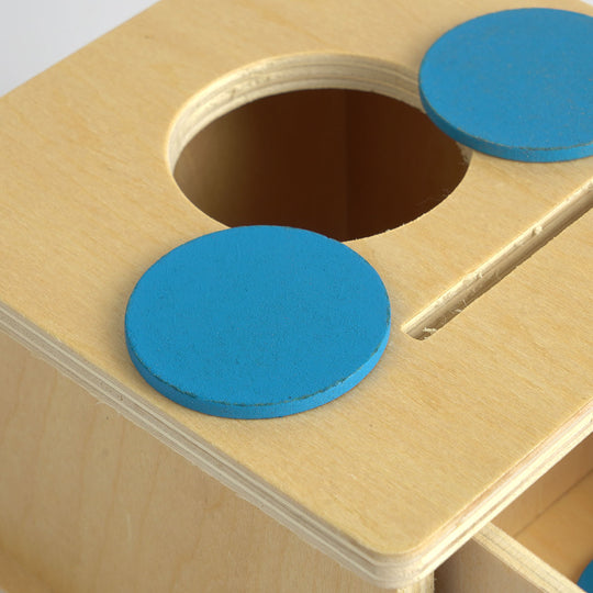 2-in-1 Wooden Object Permanence Box & Coin Posting Toy