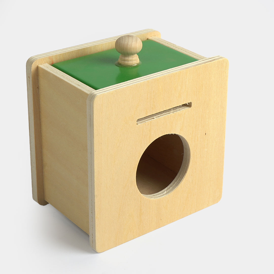 2-in-1 Wooden Object Permanence Box & Coin Posting Toy
