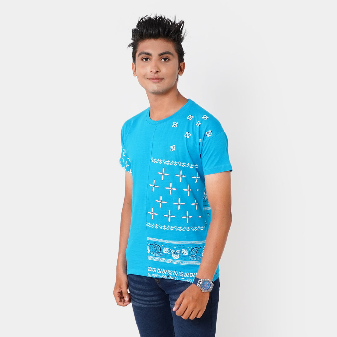 Teens Boys Cotton Tees H/S Mandana - Blue