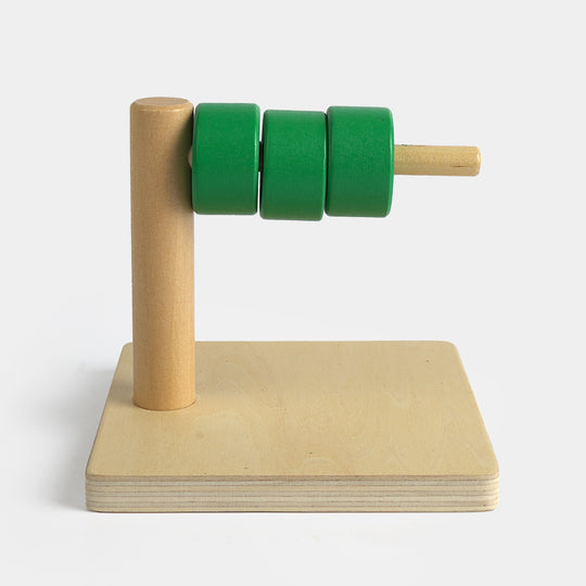 Wooden Horizontal Dowel Ring Discs Fine Motor Toy