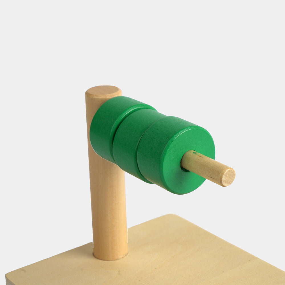 Wooden Horizontal Dowel Ring Discs Fine Motor Toy