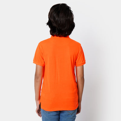 Boys Cotton Polo T-Shirt New York - Orange