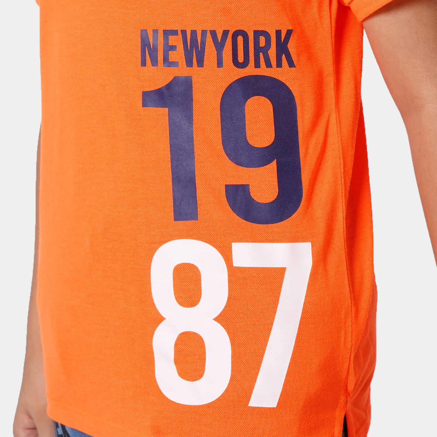 Boys Cotton Polo T-Shirt New York - Orange