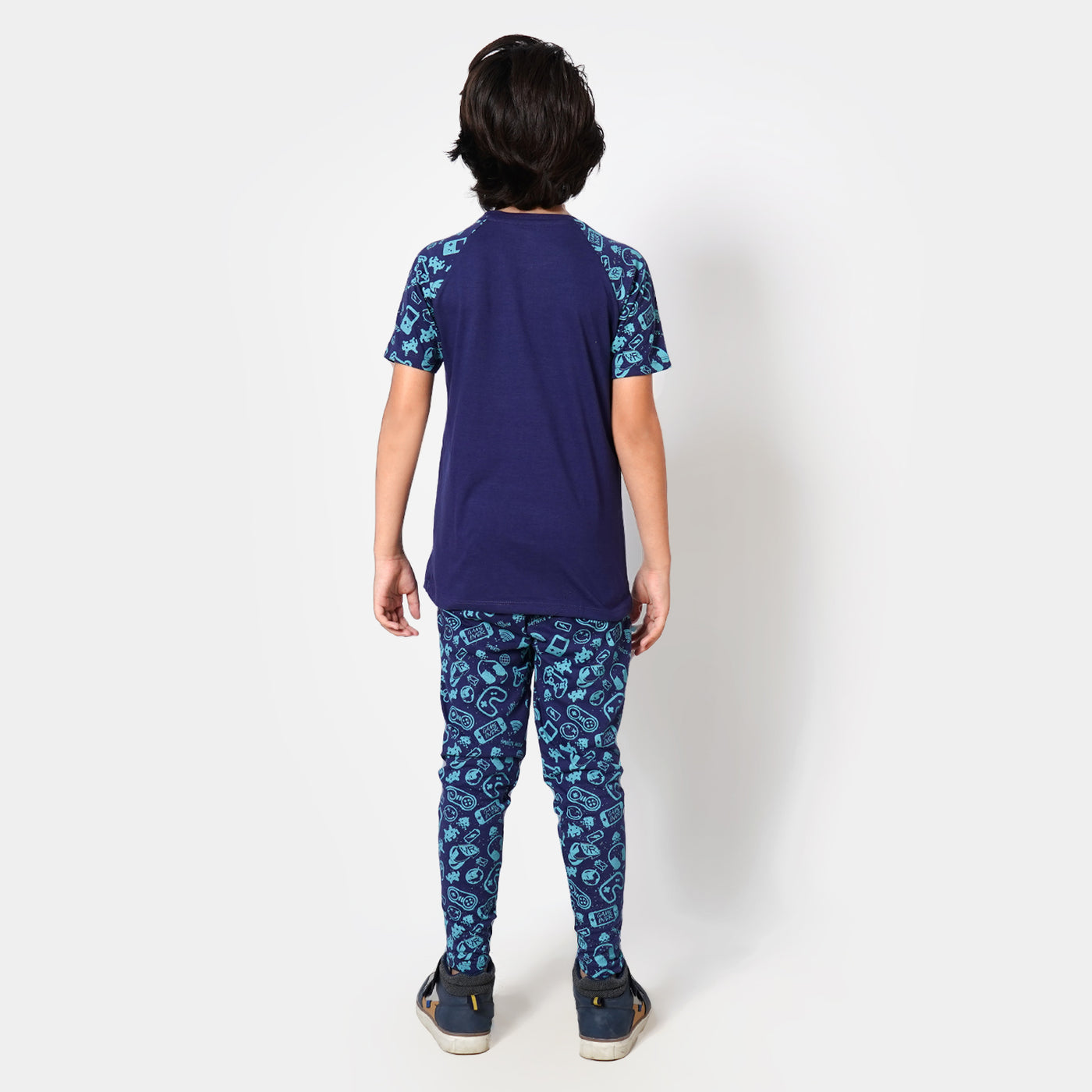 Boys Knitted Night Wear Suit  Gamer - Navy Blue