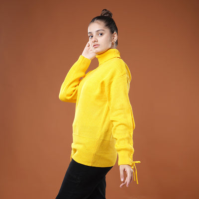 Teens Girls Sweater-Yellow