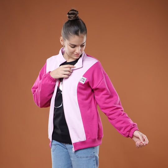 Girls Fleece Jacket Awesome-H. Pink