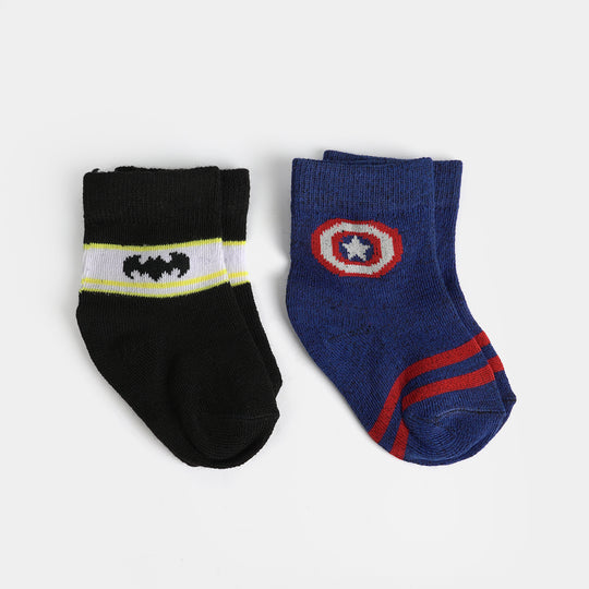 Infant Boys Cotton Sock Pack Of 2 Character-Blue.Black