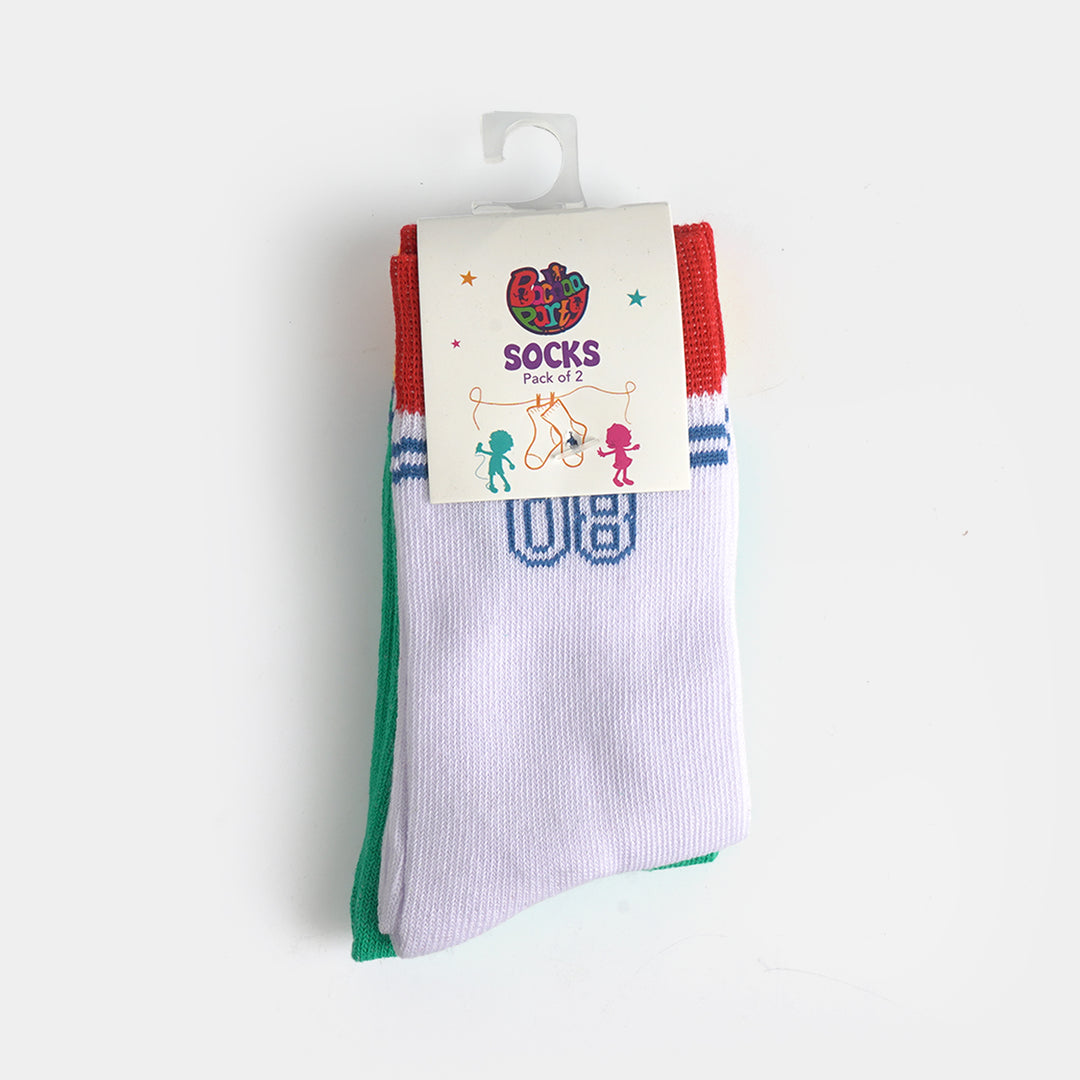Infant Boys Cotton Sock Pack Of 2 No-08-Green.White