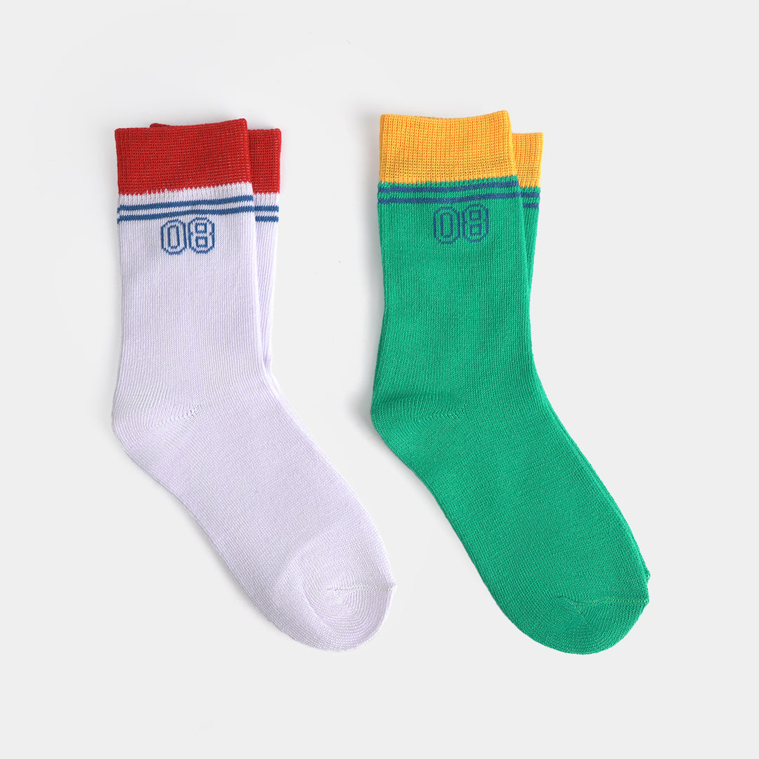 Infant Boys Cotton Sock Pack Of 2 No-08-Green.White
