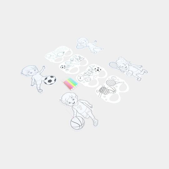 DIY Paper Mask & Character Cutout Coloring Set