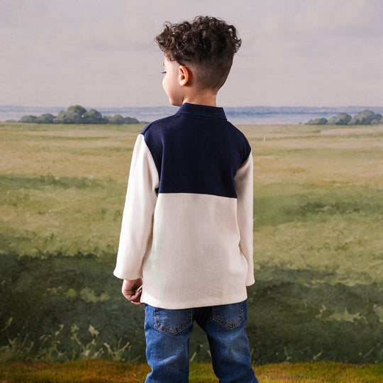 Boys Thermal Polo Michigan - Black & White