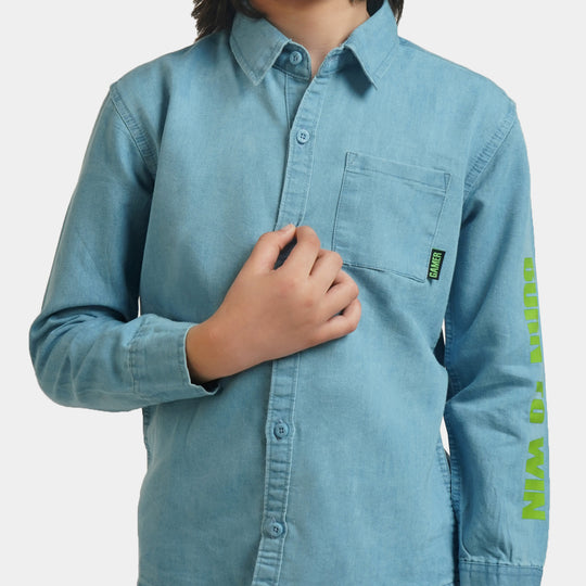 Boys Casual Shirt Gamer - Ice Blue