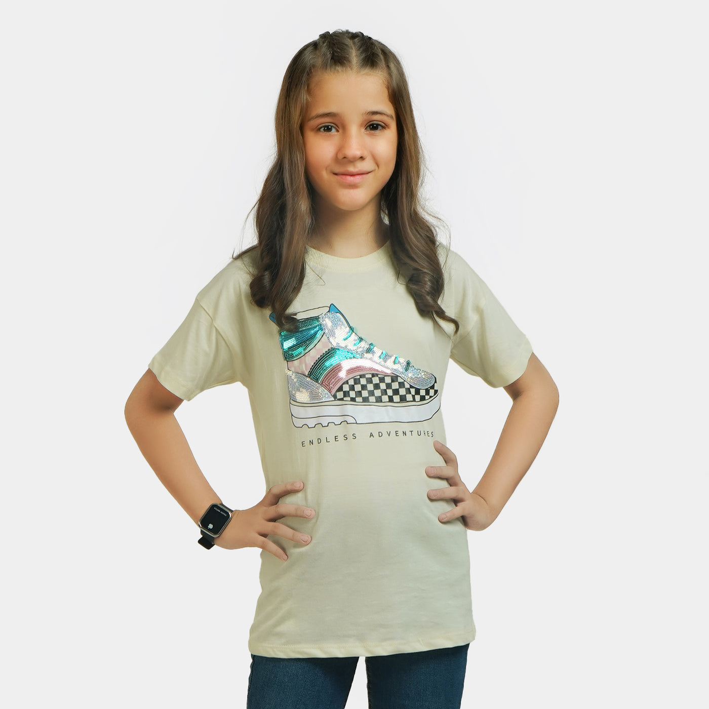 Girls Cotton T-Shirt Endless Adventures - After Glow