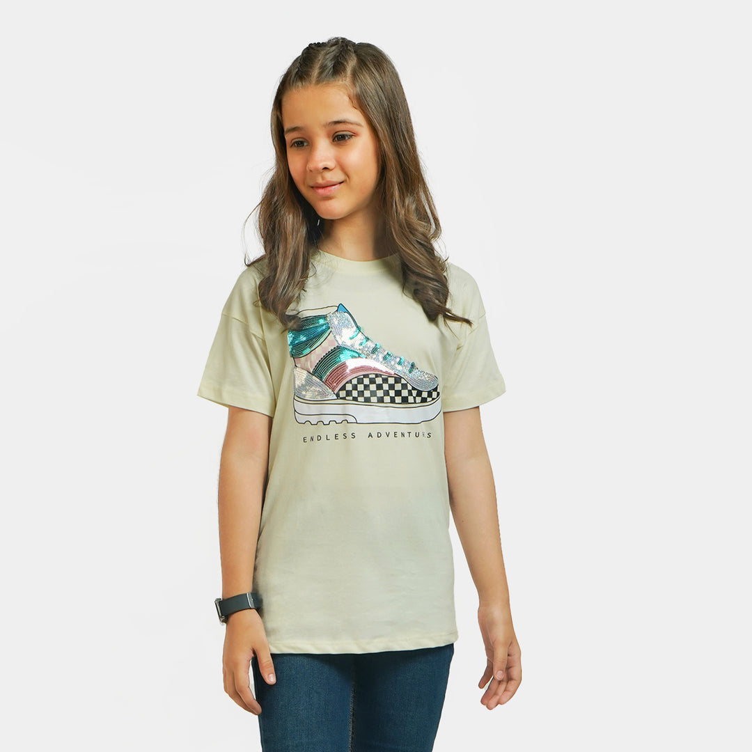 Girls Cotton T-Shirt Endless Adventures - After Glow