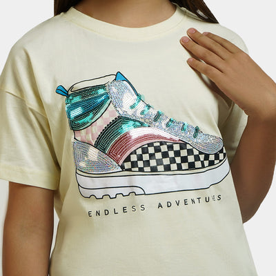 Girls Cotton T-Shirt Endless Adventures - After Glow