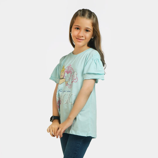 Girls Cotton T-Shirt - Salt/W/S