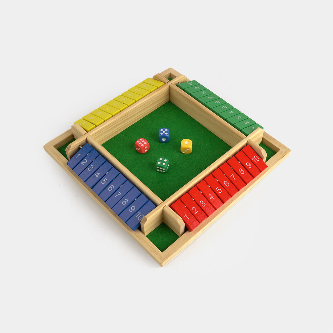 4-Player Wooden Tabletop Dice Game Set