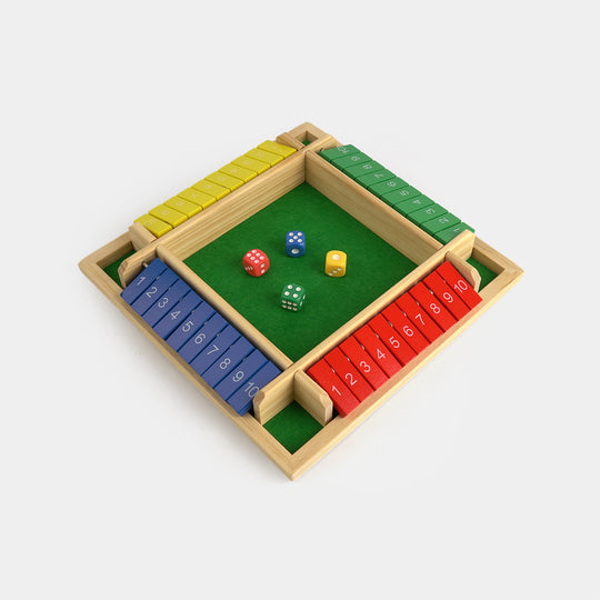 4-Player Wooden Tabletop Dice Game Set
